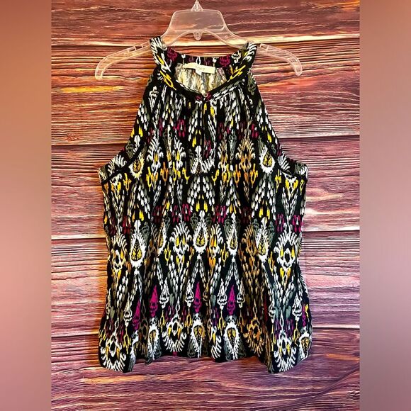Loft Multicolored Sleeveless Shirt. Size Large. - Picture 1 of 9